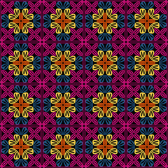 Pattern with crochet granny square wallpaper handmade decorative art design print 