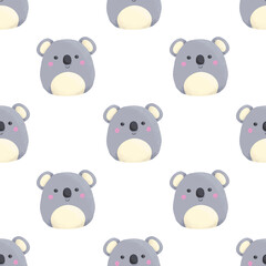 Patern. Cute cartoon koala, australian baby koala bear illustration for children print