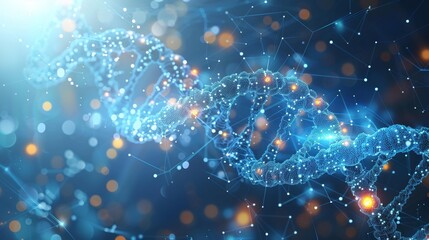 Abstract representation of a DNA strand Generative AI