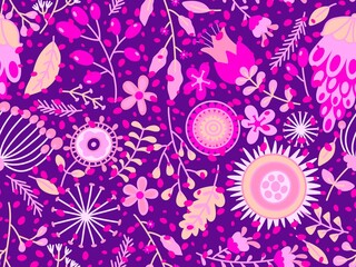 Simple floral seamless pattern with flowers for fabrics and cards and linens