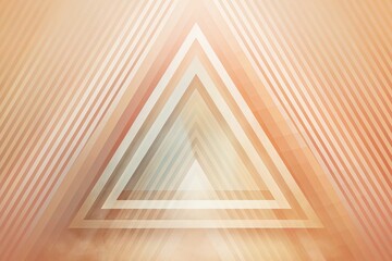 Fototapeta premium Soft, pastel-hued abstract background featuring a geometric triangle with gradient stripes, fuzzy peach tones, and subtle noise grain, perfect for premium design projects.