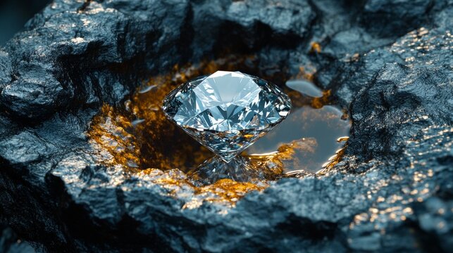 natural diamond nestled in kimberlite