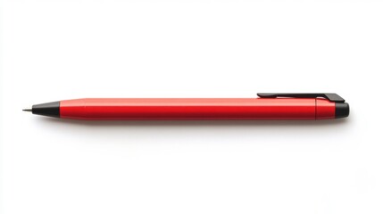 Sleek Red Pen on White Background Generative AI