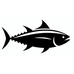 Fototapeta premium Silhouette Tuna Fish Illustration: Marine Life, Ocean Ecosystem & Sustainable Seafood
