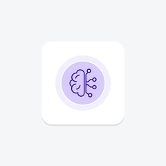 Brain Circuit circle icon , vector, pixel perfect, illustrator file