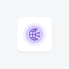 Global Ai circle icon , vector, pixel perfect, illustrator file