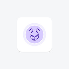 Danger symbol purple line icon on a colorful circle, ai illustrator file