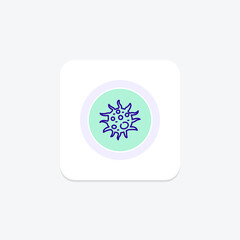 Virus purple line icon on a colorful circle, ai illustrator file