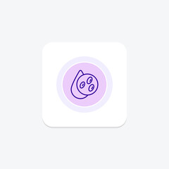 Blood test purple line icon on a colorful circle, ai illustrator file