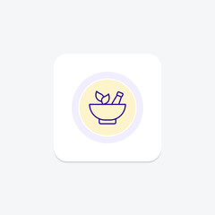 Obraz premium Herbal medicine purple line icon on a colorful circle, ai illustrator file