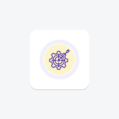 Setting Business Goal circle icon , vector, pixel perfect, illustrator file