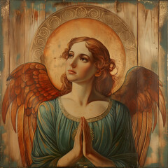 Anioł - portret malarski, ikona