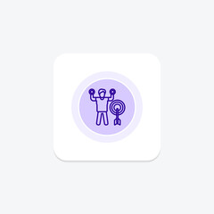 Fitness Goals icon, goals, targets, achievement, progress line icon, editable vector icon, pixel perfect, illustrator ai file