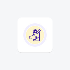 Shopping bag in hand purple line icon on a colorful circle, ai illustrator file