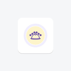 Obraz premium Excellent food purple line icon on a colorful circle, stylish icon, ai illustrator file