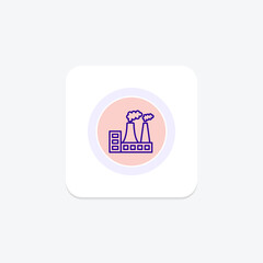 Power Plant icon, plant, energy, electricity, generation, editable vector, pixel perfect, illustrator ai file
