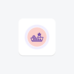 Cargo ship icon, ship, transportation, vessel, freight, editable vector, pixel perfect, illustrator ai file