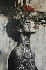 woman drawing whimsical