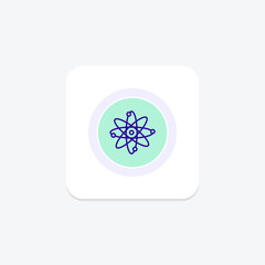 Atom icon, science, physics, chemistry, nucleus, editable vector, pixel perfect, illustrator ai file