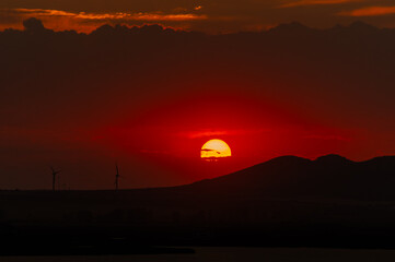 sunset in the mountains