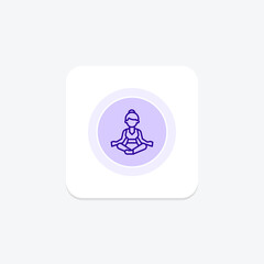 Self Meditation circle icon , vector, pixel perfect, illustrator file