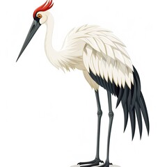 Obraz premium Crane Sound element animal cartoon isolated whitebackground 16:9
