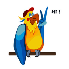 Cartoon blue macaw vector isolated