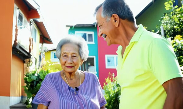 Venezuelan Man Helping Neighbor with Groceries