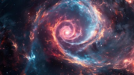 Cosmic spiral galaxy in vibrant colors - generative ai