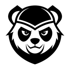 gaming logo style of a bad panda face wearing a cap