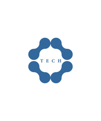 Tech Circle Logo , Blue Technology Logo Template, Technology Logo Vector Illustration