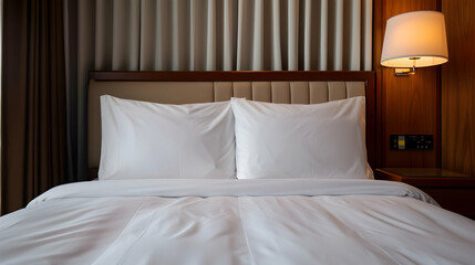 Bed With White Sheets And Pillows Room