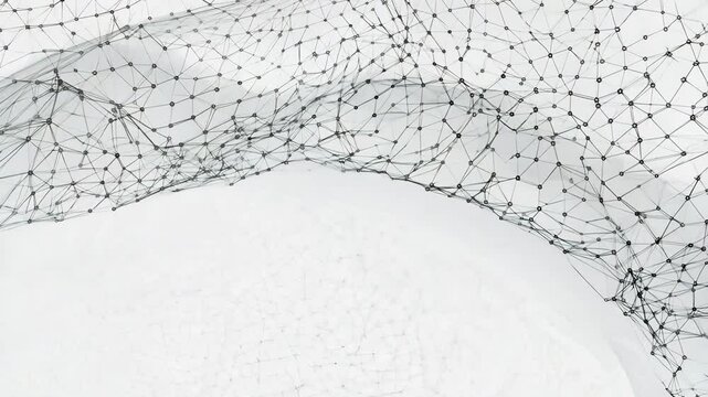 Abstract representation of a network structure, emphasizing connectivity and complexity against a minimalist backdrop.