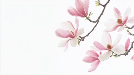 Obraz premium Pink magnolia flowers on branches