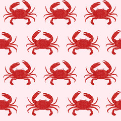 Patrón sin costuras de cangrejos. Fondo repetitivo de cangrejos. Fondo de cangrejo para sublimación. Papel digital para álbum de recorte.