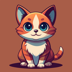 cute little cat, vector illustration flat 2