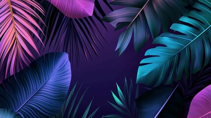 Exotic Tropical Elegance: Paradise Leaves with Gold Glitter - Stylish Wedding Template Design