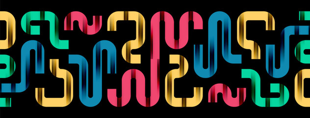 Dynamic waves, flowing lines, stripes vector geometric elements minimal pattern. Vector Illustration For Wallpaper, Banner, Background, Card, Book Illustration, landing page