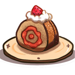 ilustración de postre brazo de reina.