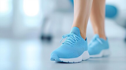 A close-up of a physical therapist gently assessing a sprained ankle