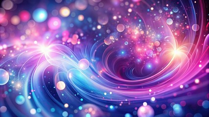 Vibrant abstract background with swirling, shimmering bokeh lights in shades of pink, purple, and blue, evoking a sense of magic and whimsy.