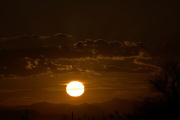 Obraz premium early sunrise over mountain colorful sky