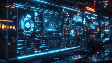 Fototapeta premium A futuristic communication device with a transparent screen, advanced AI features, and holographic display