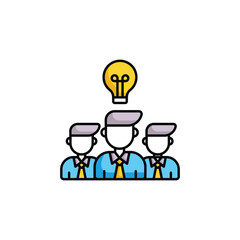 Team Creativity icon design with white background stock illustration