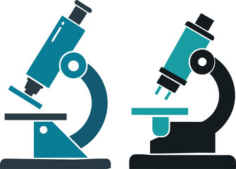 Health and Medical Concept Microscope vector silhouette .