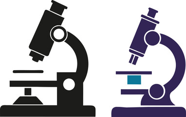 Health and Medical Concept Microscope vector silhouette .