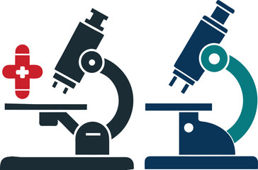 Health and Medical Concept Microscope vector silhouette .