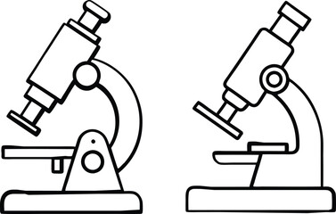 Health and Medical Concept Microscope vector silhouette .