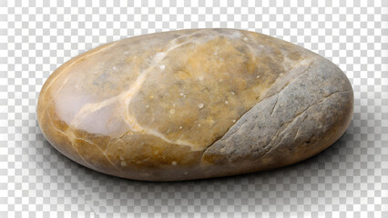 Obraz premium Smooth river stone with a natural texture, isolated
