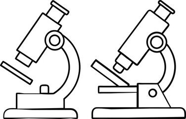 Health and Medical Concept Microscope vector silhouette .